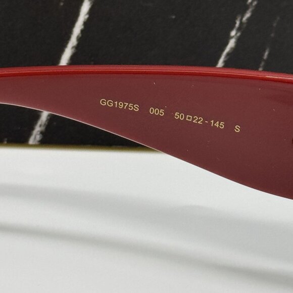 NEW GUCCI SUNGLASSES RED BURGUNDY WOMEN EYEWEAR GUCCI GG1975S 005 - Picture 9 of 11